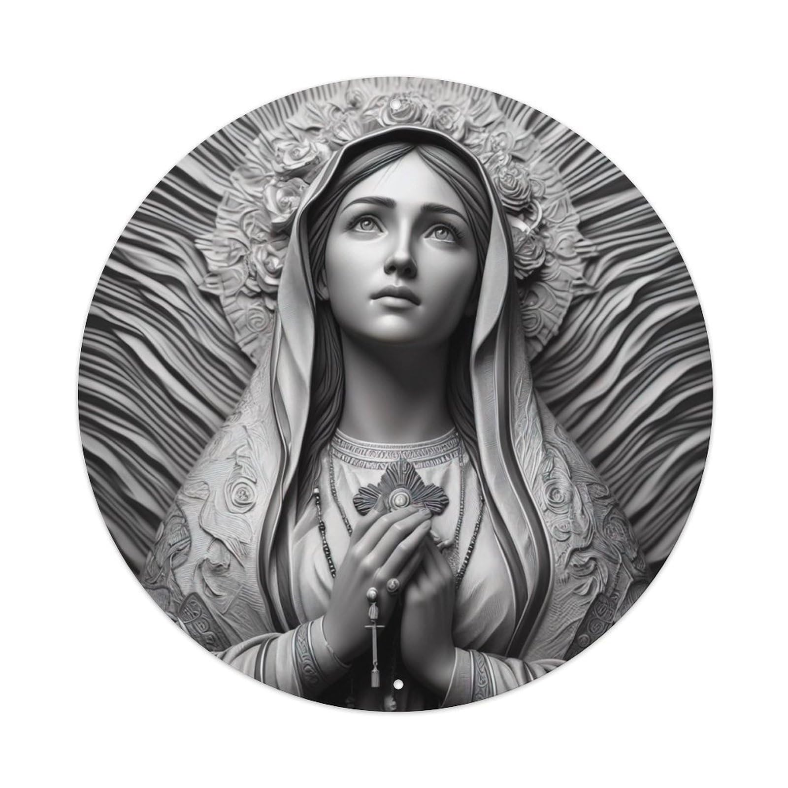 Religious The Virgin Mary in Prayer Metal Tin Sign