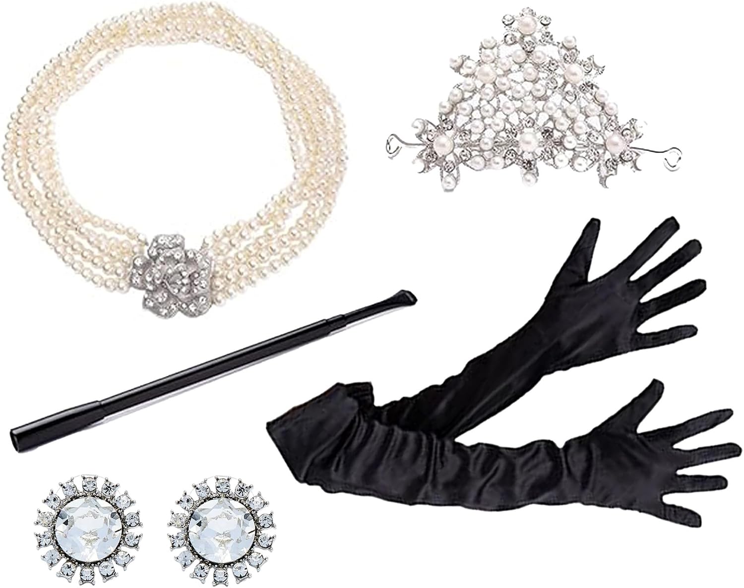 Audrey Hepburn Inspired Costume Jewelry and Accessory Set Breakfast at Tiffany's Vintage Halloween Accessories Women