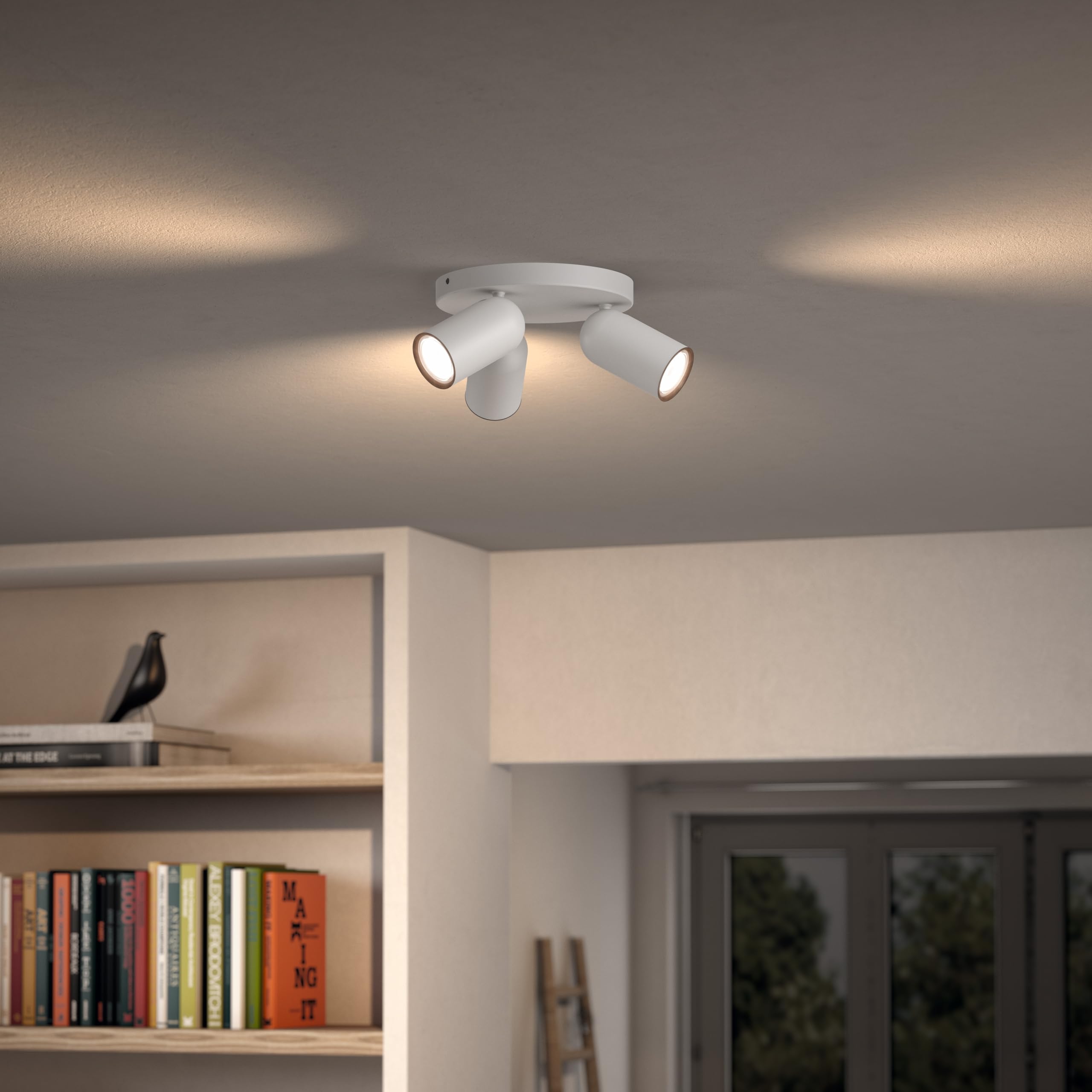 Philips Pongee Aufbaustrahler (Weiß) - 3-Flammig - Nicht dimmbar | Deckenstrahler - GU10 - Warmweiß