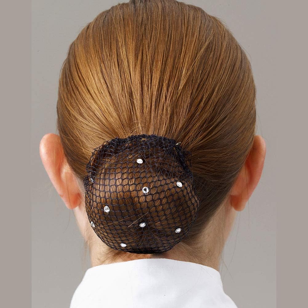 Swarovski Bun Net - Crystal Hair Clip - Black with Clear Crystals - 1 Count (Pack of 1) - Female - Adult - Royalty Theme - Pull On