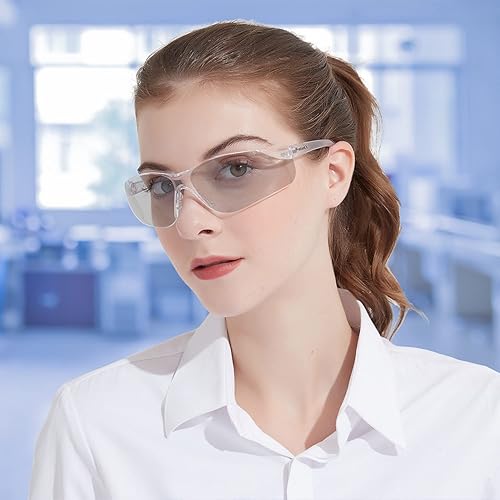 Miniatura 4 de ProtectX Gafas de seguridad para hombres y mujeres, lentes de sol de seguridad con lentes antivaho resistentes a los arañazos, agarres