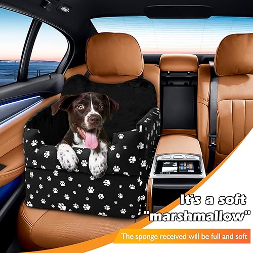 Miniatura 3 de Cullaby Asiento de coche para perros pequeños y medianos, asiento elevador de hasta 30 libras, cómodo asiento de automóvil para mascotas para