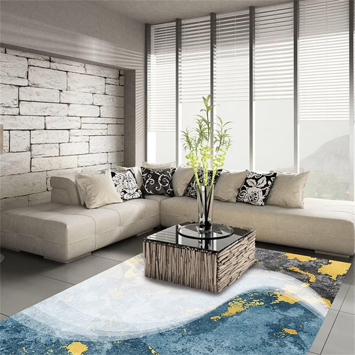 Tapis d eveil gris-bleu lavable pour simplifier l entretien de la chambre