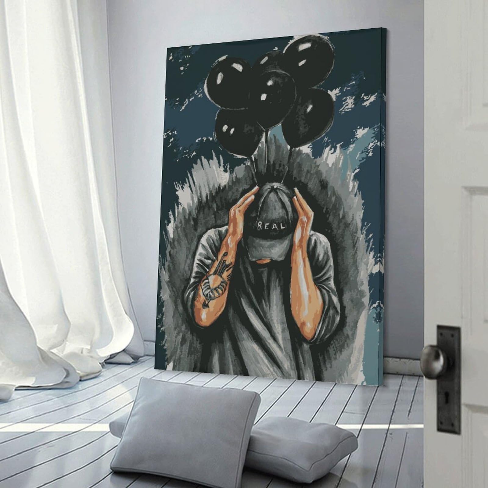 Poster su tela, motivo: cantante rap, hip hop, tutte le stelle, poster da parete per soggiorno, 40 x 60 cm