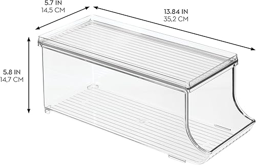 Miniatura 3 de iDesign Tapa de plástico para alimentos y refrescos para refrigerador congelador y despensa para organizar té pop cerveza agua sin BPA 1375 x 575 x