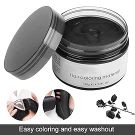 Black Temporary Hair Color,Natural Hair Color Wax,Hair Wax Color Spray 4.23 Ounces, Hair Dye Pomades for Christmas Parties,Role Playing and Halloween (Black)