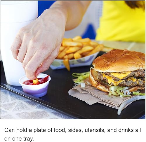 Miniatura 4 de PATIKIL Bandeja de comida rápida de 8 x 6, bandeja rectangular reutilizable de plástico reciclable multiusos para restaurante, cocina en casa, color