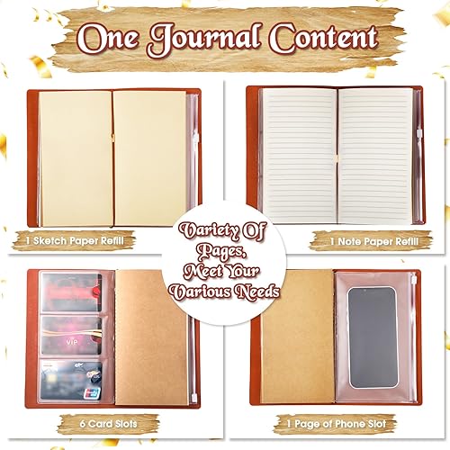 Miniatura 3 de Teling Paquete de 10 diarios de graduación de cuero para la clase de 2024, multicolor, felicitaciones, regalos de graduación para graduados de la