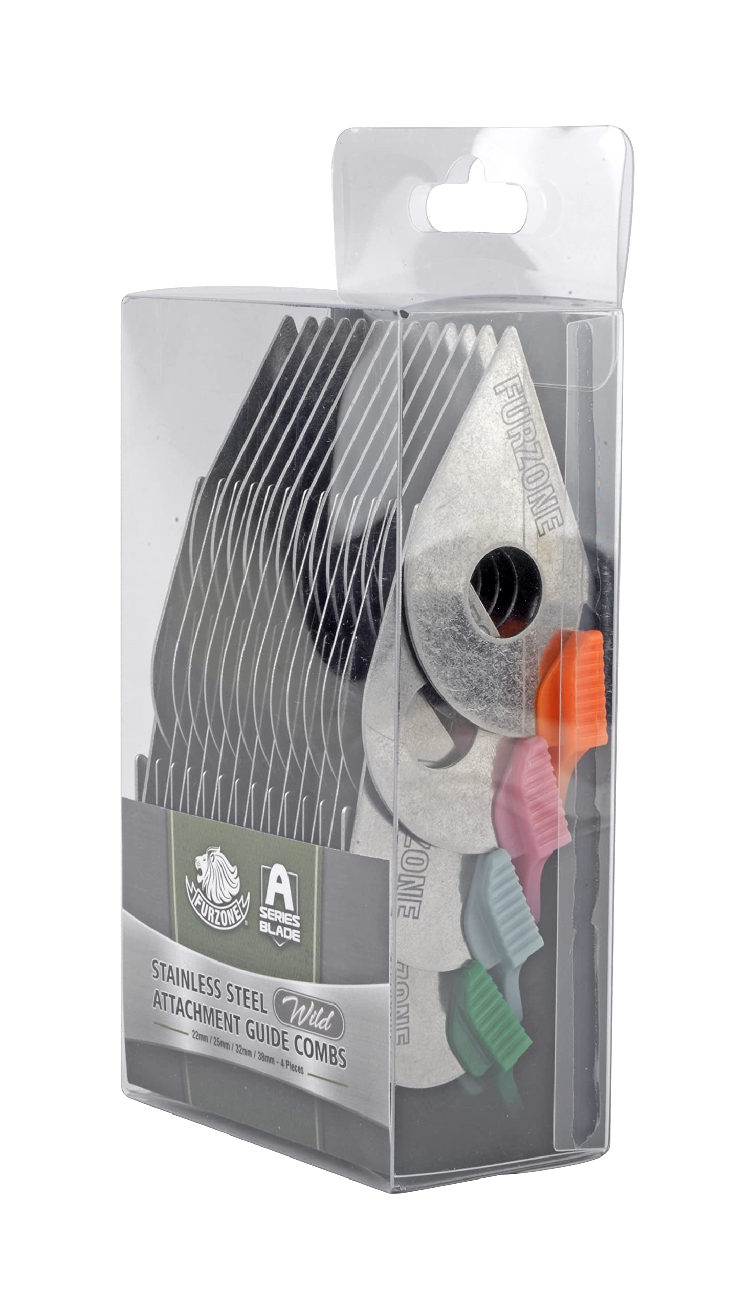 Furzone Juego de 4 peines guía de acero inoxidable con cuchilla desmontable para el cuidado de mascotas, perros y gatos