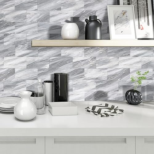 Miniatura 4 de STICKGOO 100 piezas de azulejos de pared de PVC para despegar y pegar, azulejos de pared de PVC de 3 x 6 pulgadas, para pegar en el protector contra