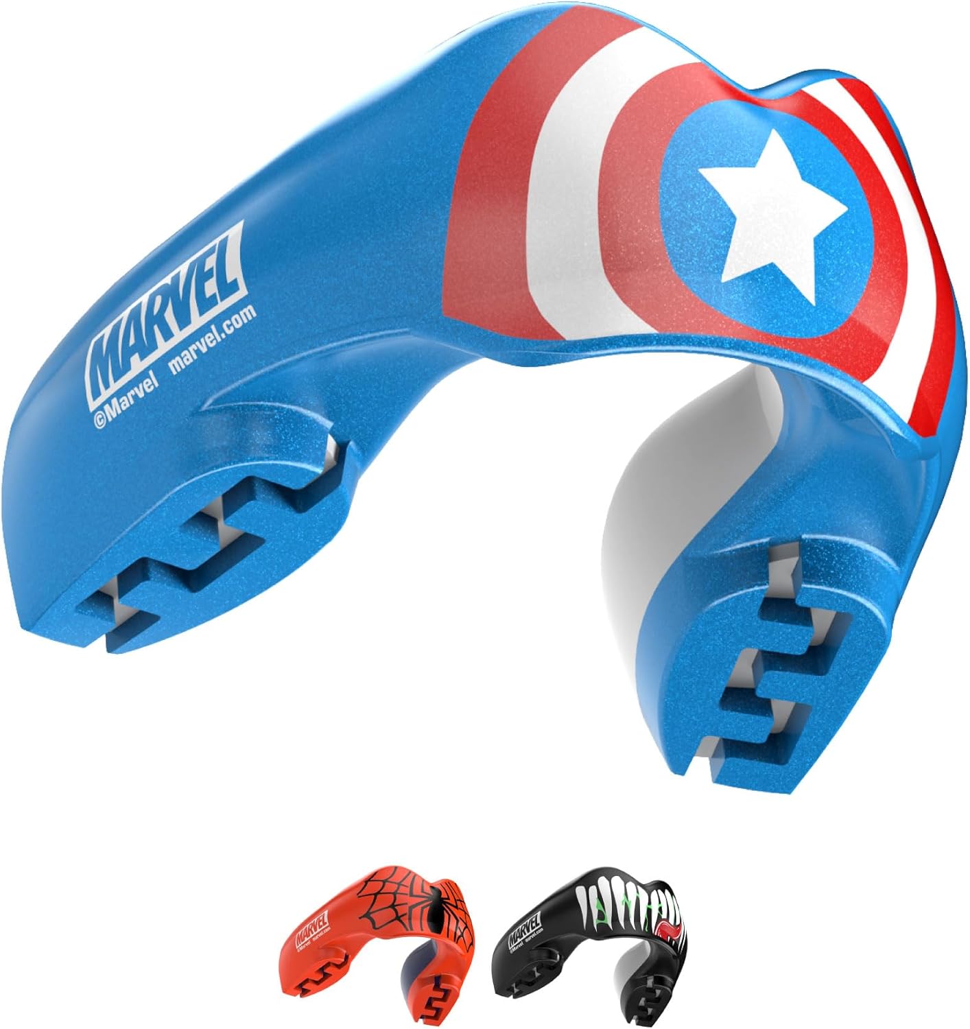 Marvel Venom Sports Mouthguard for Braces, One Size Remouldable Gum Shield with Case for Boxing, MMA, Rugby, Martial Arts, Judo and All Contact Sports