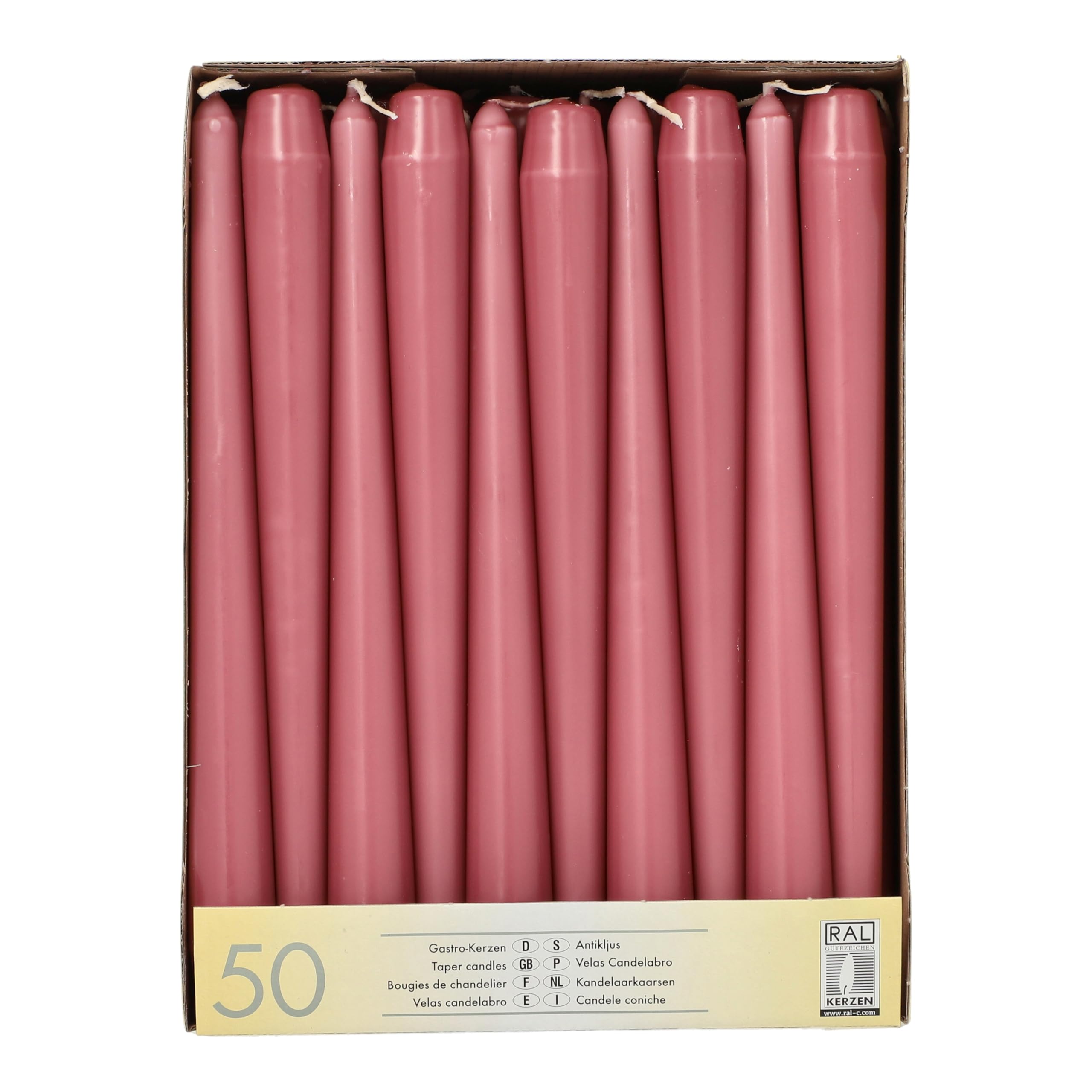 PAPSTAR 50 Candlestick Candles Diameter 2.2 x 25 cm Dusky Pink