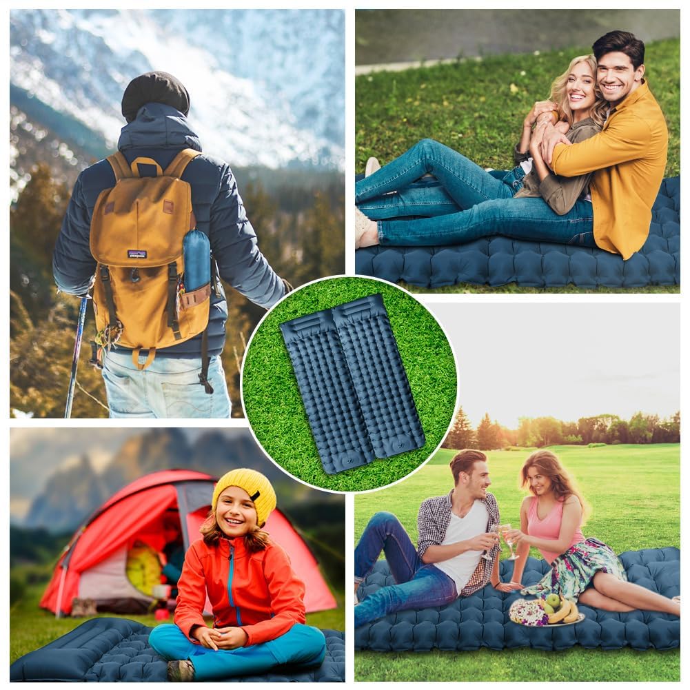 flintronic Nadmuchiwany materac outdoorowy (200 x 70 x 10 cm) – granatowy
