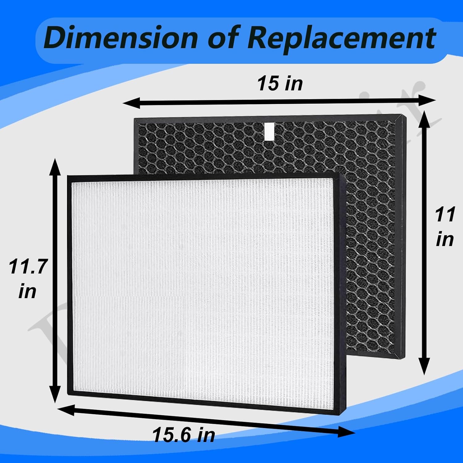 SPA-421A Replacement Filter Model Compatible with Rabbit-Air BioGS Classic SPA-421A SPA-582A, H13 HEPA + Activated Carbon Filter