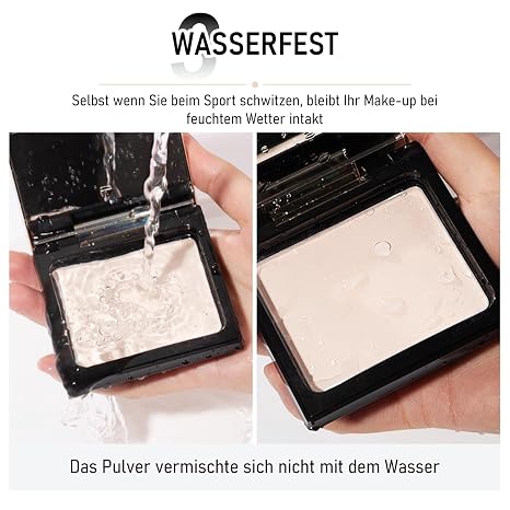 Setting Powder Oil Control and Long-Lasting Compact Make Up Powder for 12-Hour Matte Finish Waterproof and Sweat-Resistant Powder Makeup with Mirror and Powder Puff (#02 Natural)