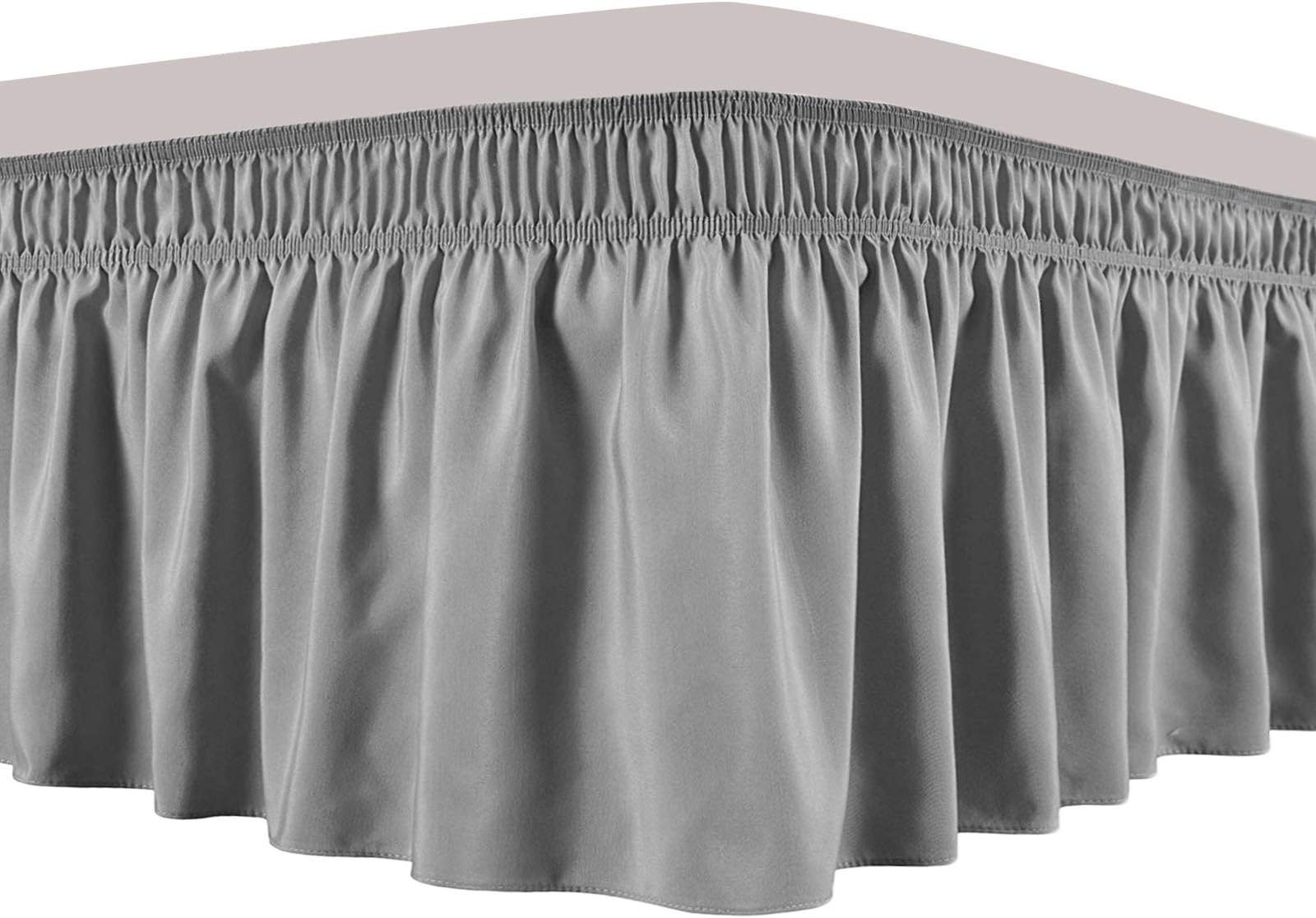 Obytex Wrap Around Bed Skirts, Cotton Bedskirt Elastic Dust Ruffle Silky Soft & Wrinkle Free Classic Stylish Look in Your Bedroom