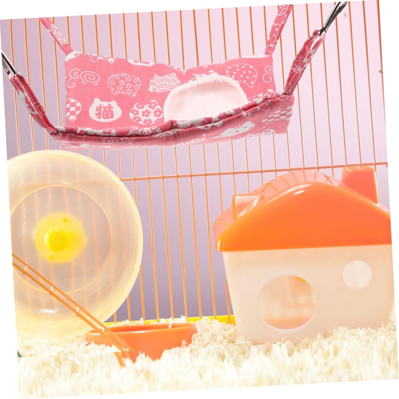 HANABASS 5piezas Cama Colgante para Hámster y Cobayas Hamaca Cálida y Cómoda Accesorio para Mascotas para Chinchillas y Pequeños Roedores Diseño De Gato Suerte