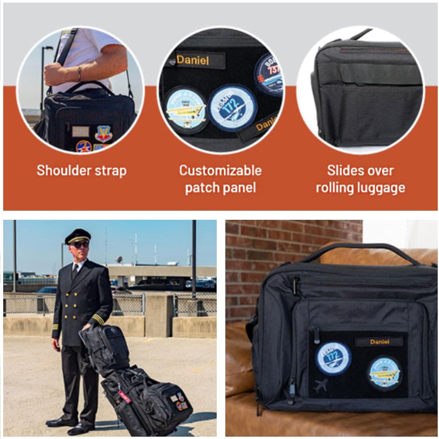 Flight Outfitters Flight Deck Pro Flight Bag - Professional Carry-On Travel Pilot Bag w/ 30 Pockets - Aviation Gear Organizer