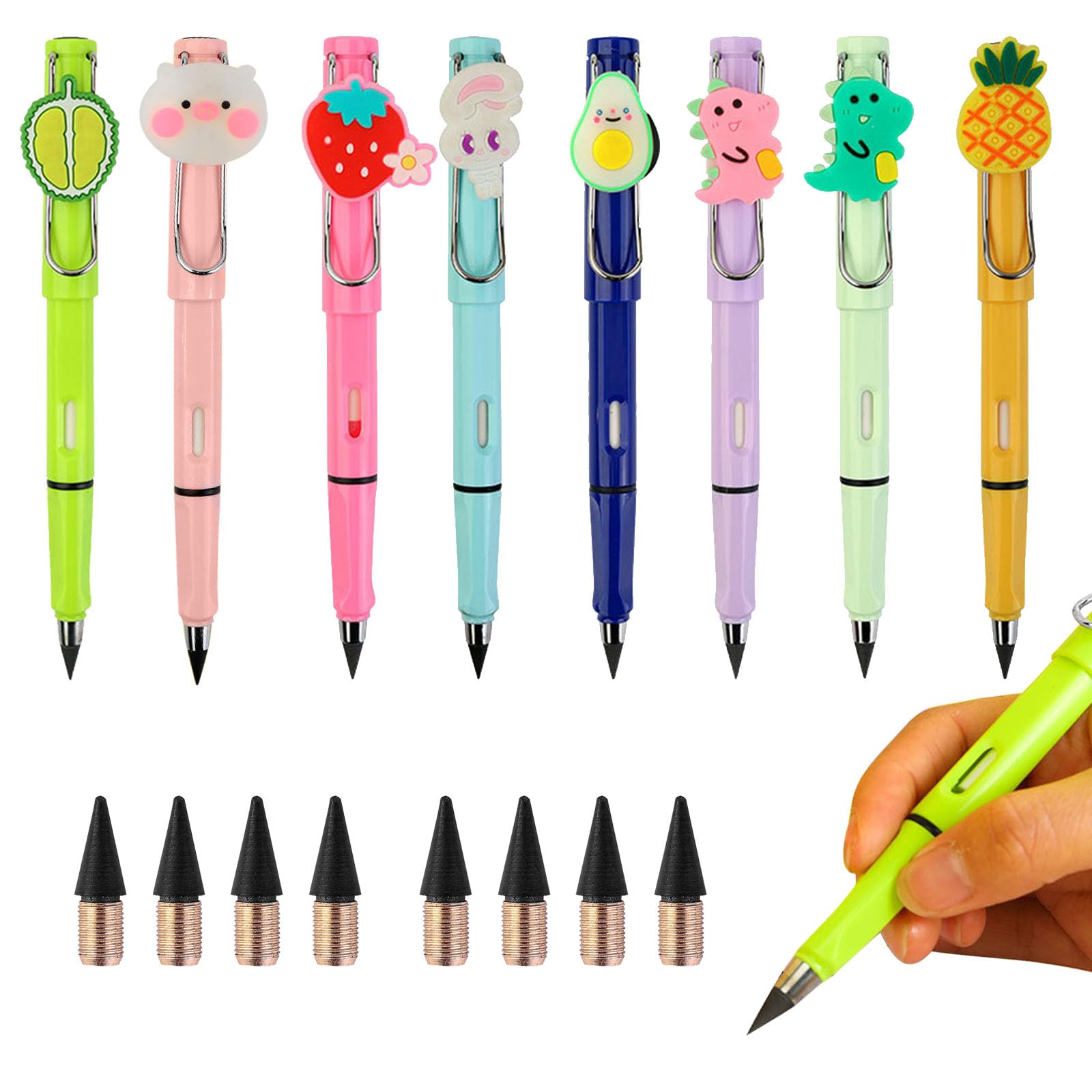 KAYEF 8pcs Cartoon Pencils Cute Pencil Student Magic Pencil Lápiz de aspecto lindo con muchos diseños de dibujos animados.