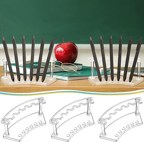 Miniatura 5 de Tatuo 24 soportes de plástico para bolígrafos, 6 ranuras, soporte de exhibición para bolígrafos, soporte para lápices y soportes para bolígrafos,