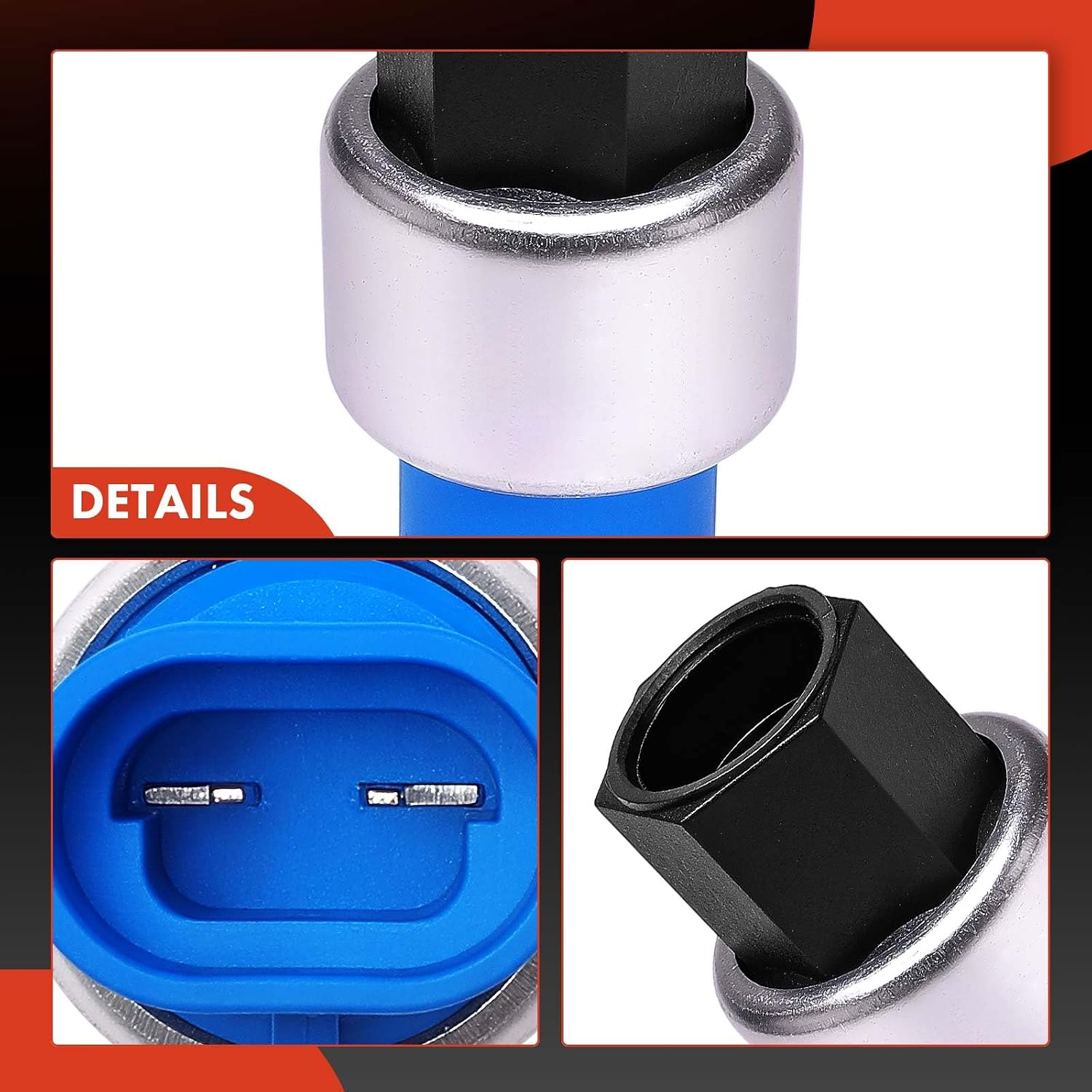 A-Premium HVAC Pressure Switch [2 Pins] Compatible with Kenworth C500 2005-2015, W900 2005-2016 & Peterbilt 387 2010-2011, 587 2011-2016