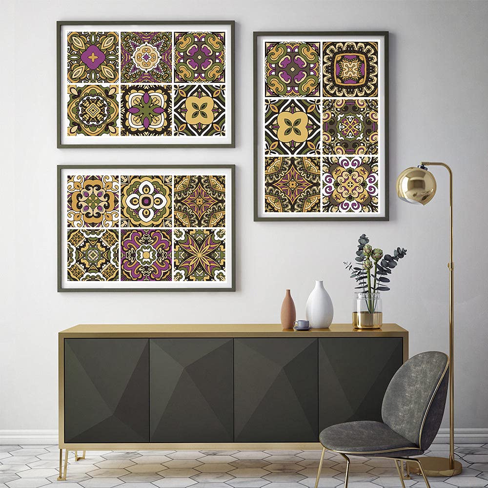 Pegatinas de azulejos amarillas impermeables pegatinas de pared autoadhesivas autoadhesivas retro cuadrados para decoración de muebles de cocina, baño, 30 cm x 30 cm x 16 piezas