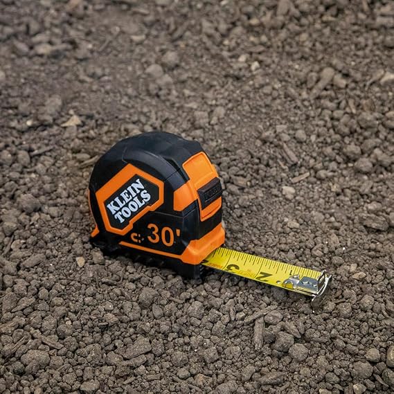 Klein Tools 9230 Tape Measure, Heavy-Duty Measuring Tape with 30-Foot Double-Hook Double-Sided Nylon Reinforced Blade, with Metal Belt Clip
