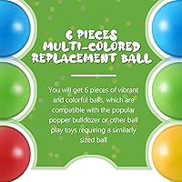 Vista 3 de Civaner 6 bolas de repuesto de plástico multicolor pequeñas, bulldozer popper, bolas de juguete de 1.75 pulgadas, suaves a prueba de aplastamiento
