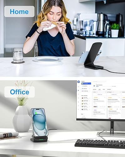 Miniatura 6 de Cargador inalámbrico rápido actualizado NANAMI, soporte de carga inalámbrica certificado Qi compatible con Samsung Galaxy S25/S24/S23/S22/S21/S20 y