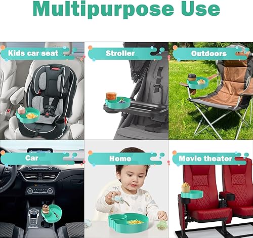 Miniatura 3 de Bandeja de asiento de automóvil para niños, bandeja de viaje con portavasos para bebé, asiento de automóvil para niños, organizador de aperitivos