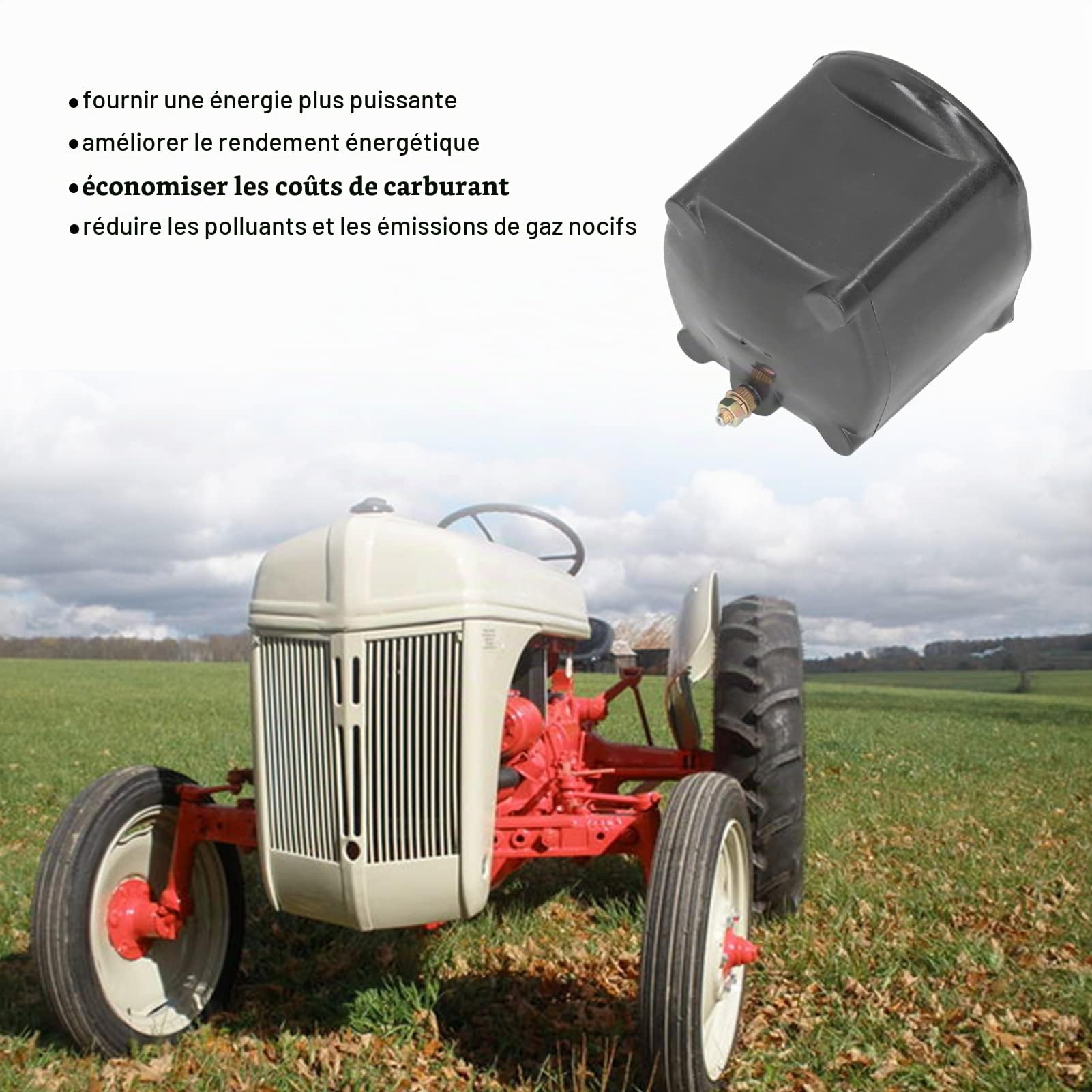 OUKENS Bobine d'allumage électrique, remplacement de la bobine d'allumage du moteur électrique du tracteur 6 volts ou 12 volts pour 8N 9N 2N 600 700 800+