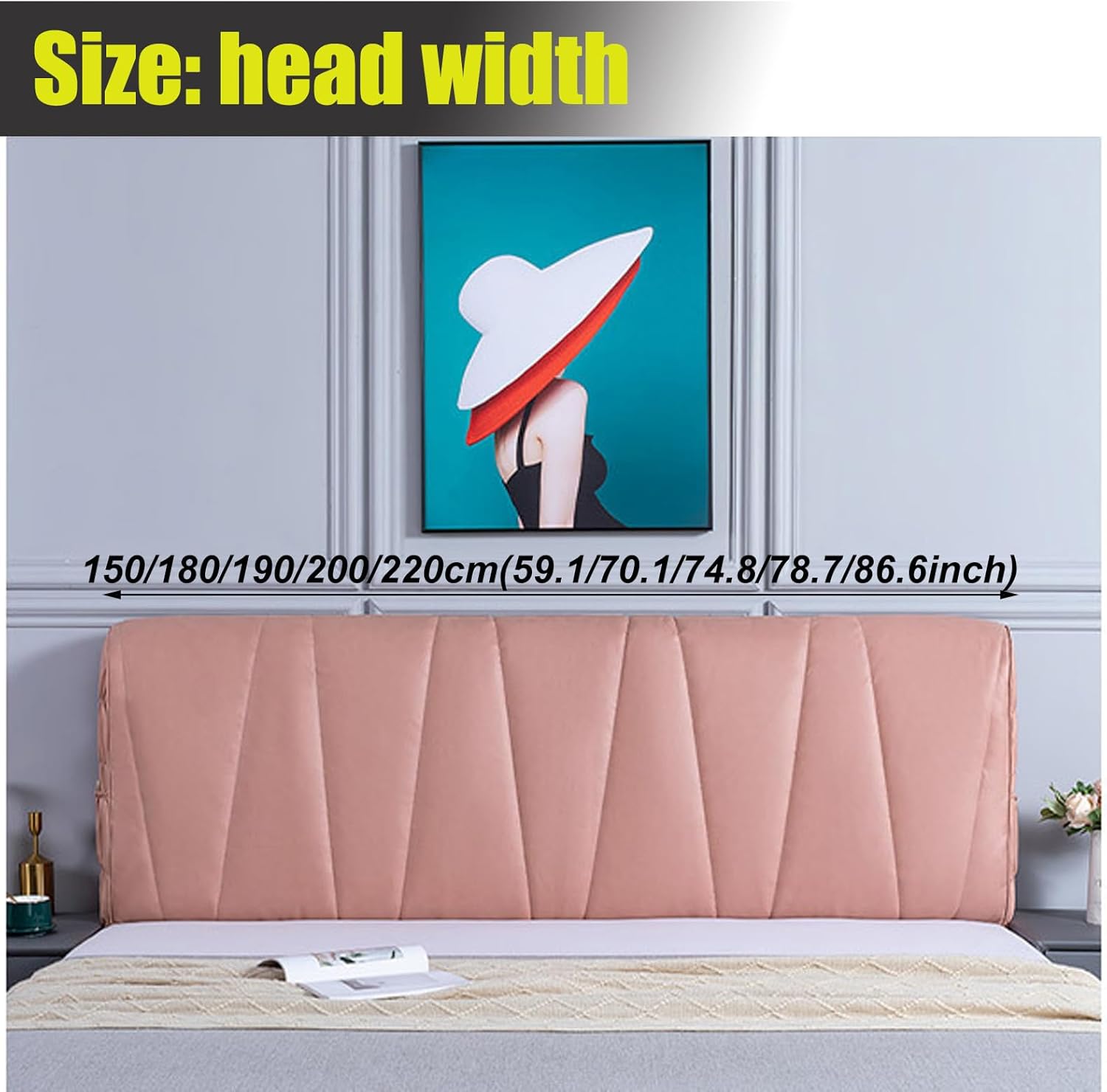 XOUVY Bed Headboard Cover Full Size Bed Headboard Slipcover,Waterproof and Dustproof Headboard Covers, Thickened Upholstered Stretch Bed Head Cover for Small Double Bed