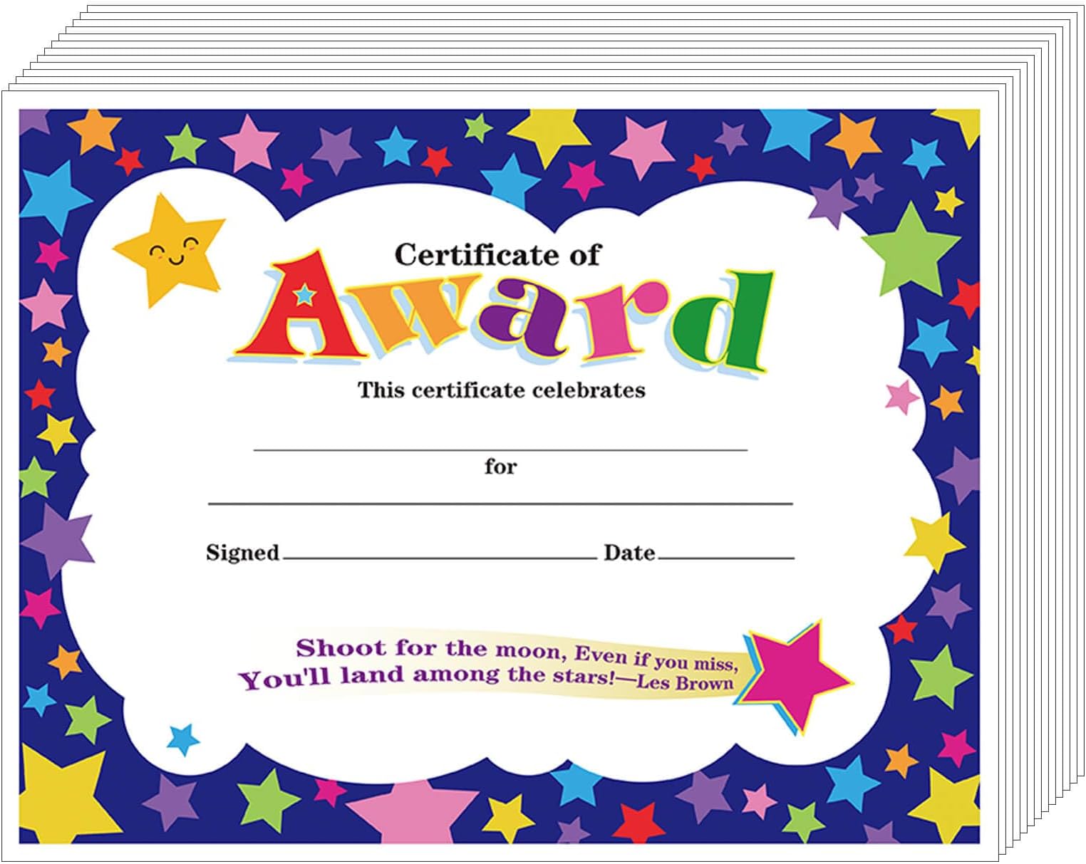 Award Certificates Paper, Certificate of Achievement for Teachers Students Employees Kids, Perfect for Basketball Training First Haircut Baptism Birthday Classroom Celebrations, 30 Sheets (A)