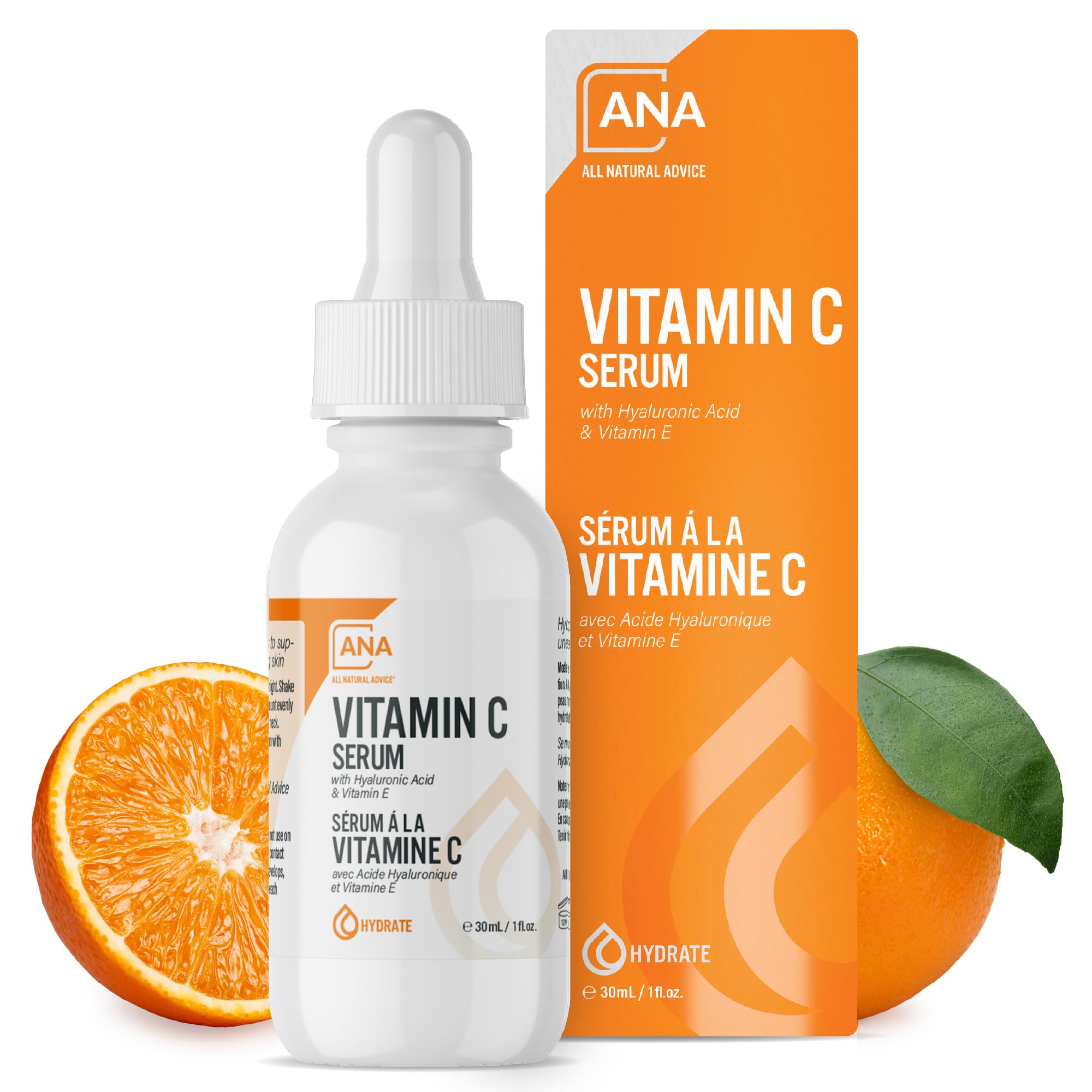 All Natural AdviceVitamin C Serum For Face, 30ml / 1oz with 20% Vitamin C, Hyaluronic Acid, Aloe, MSM, Vitamin E, & Organic Botanicals Solution, Support Skin Brightening with Vitamin C Face Serum