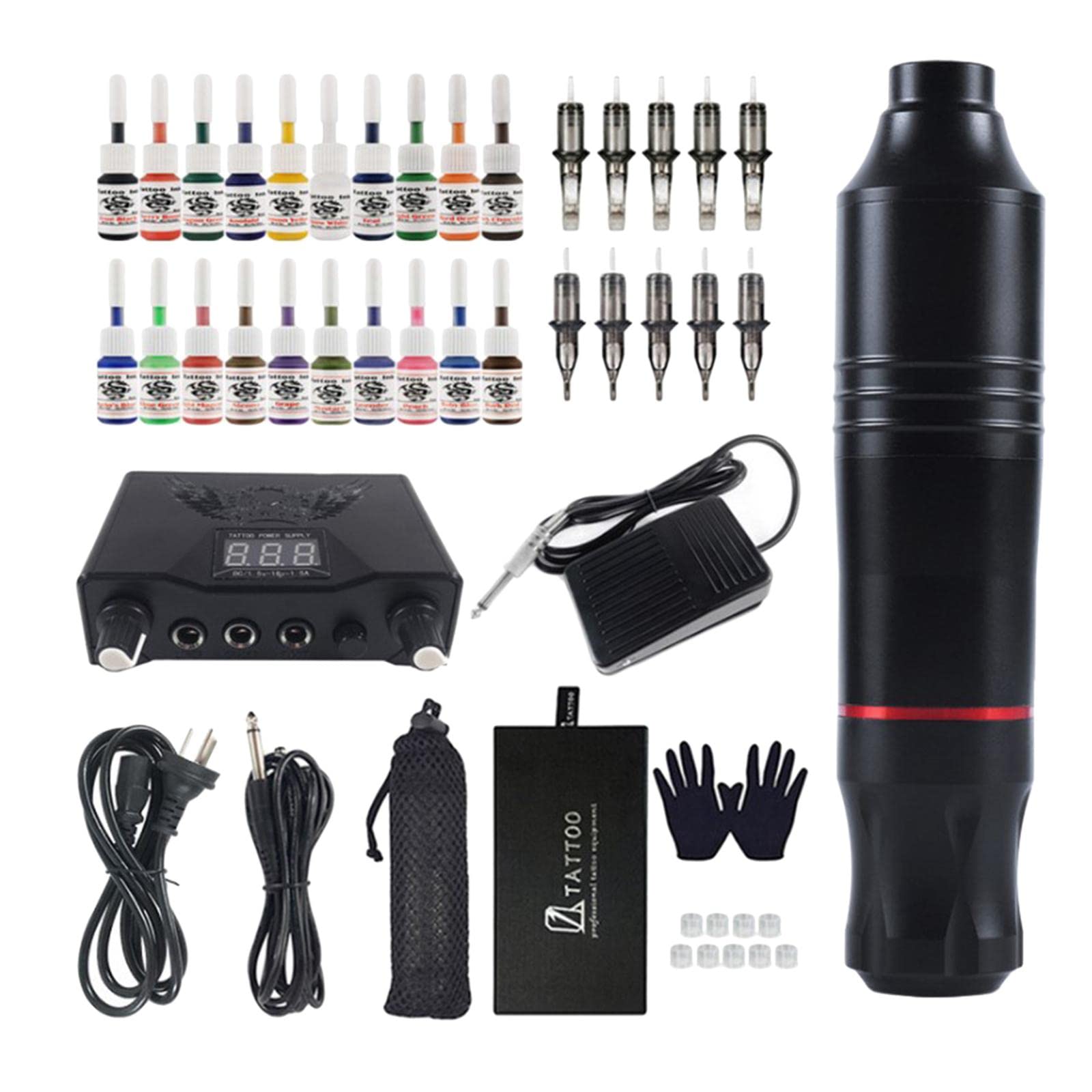 BNF®Professional Cartridge Tattoo Machine Pen Rotary Set Foot Pedal Black|Health & Beauty | Tattoos & Body Art |1x Kit (as The Photo Shown)-picture-11