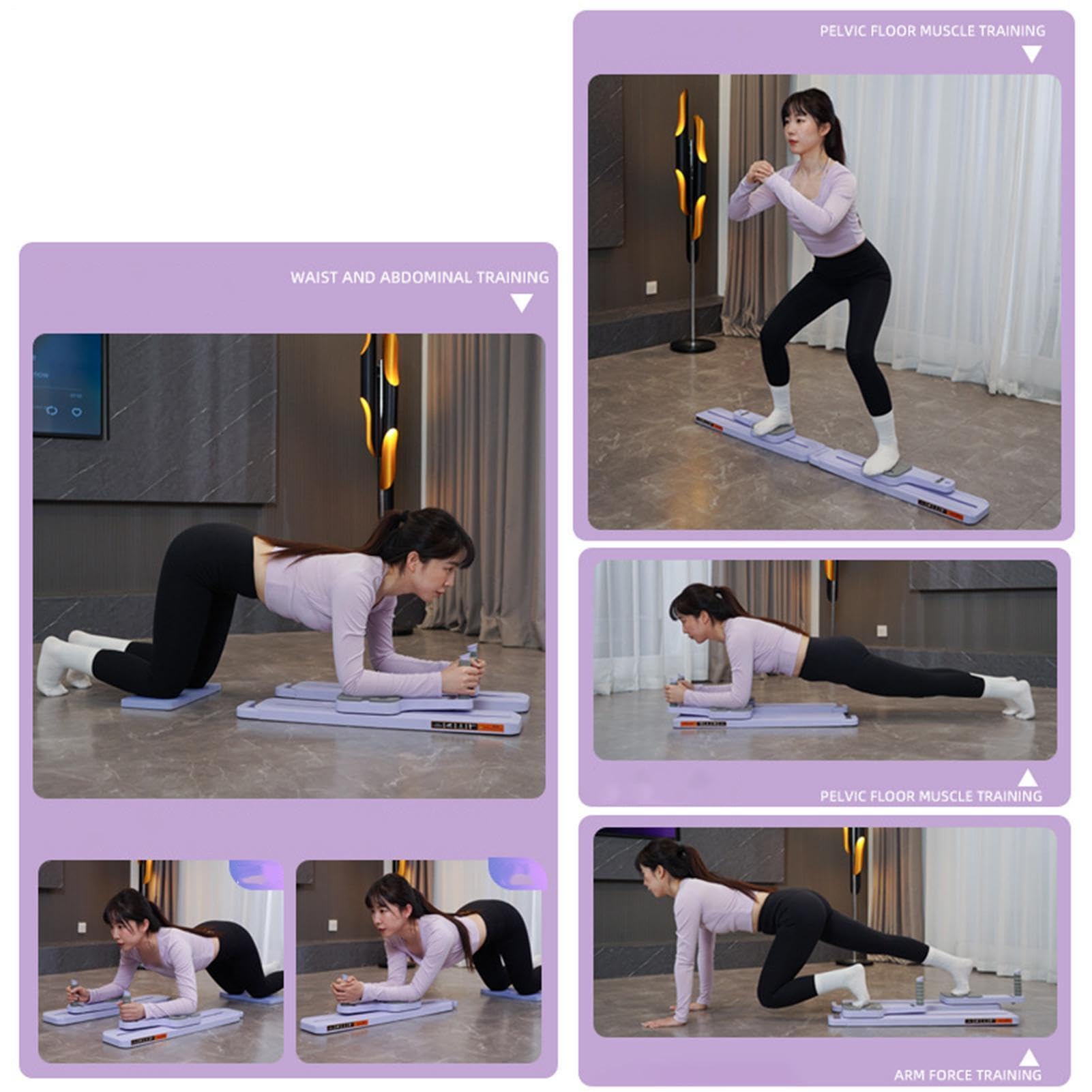 Tavola Pilates Reformer Attrezzo per Allenamento dei Muscoli Addominali | Pilates Board Allenamento Core Ideale per Casa, Yoga, Palestra, Ufficio, Soggiorno, Studio Fitness, Camera da