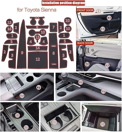 Miniatura 6 de Accesorios para el interior del automóvil, tapete de almacenamiento para puerta, tapete para portavasos, a prueba de polvo, antideslizante, soporte