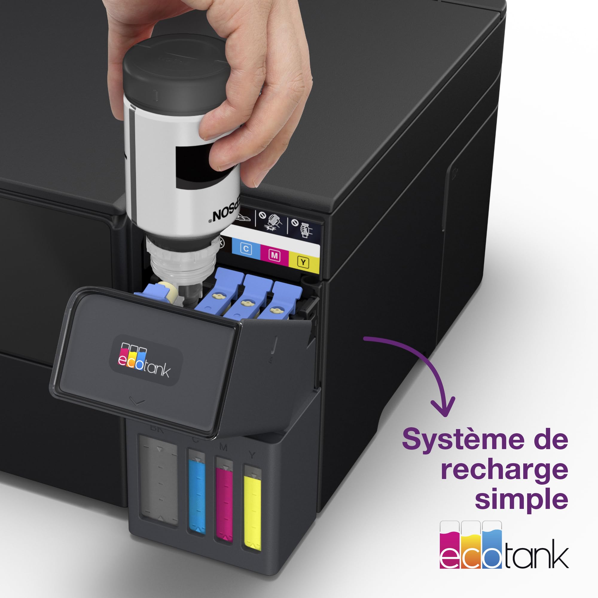 Epson EcoTank ET-2955 Imprimante à Réservoirs D’Encre | Maison & Petit Bureau | Wi-FI | A4 | Imprimer, Copier, Numériser | Écran LCD 3,7cm | Impression Recto Verso Auto | Jusqu’à 3 Ans d’Encre Inclus