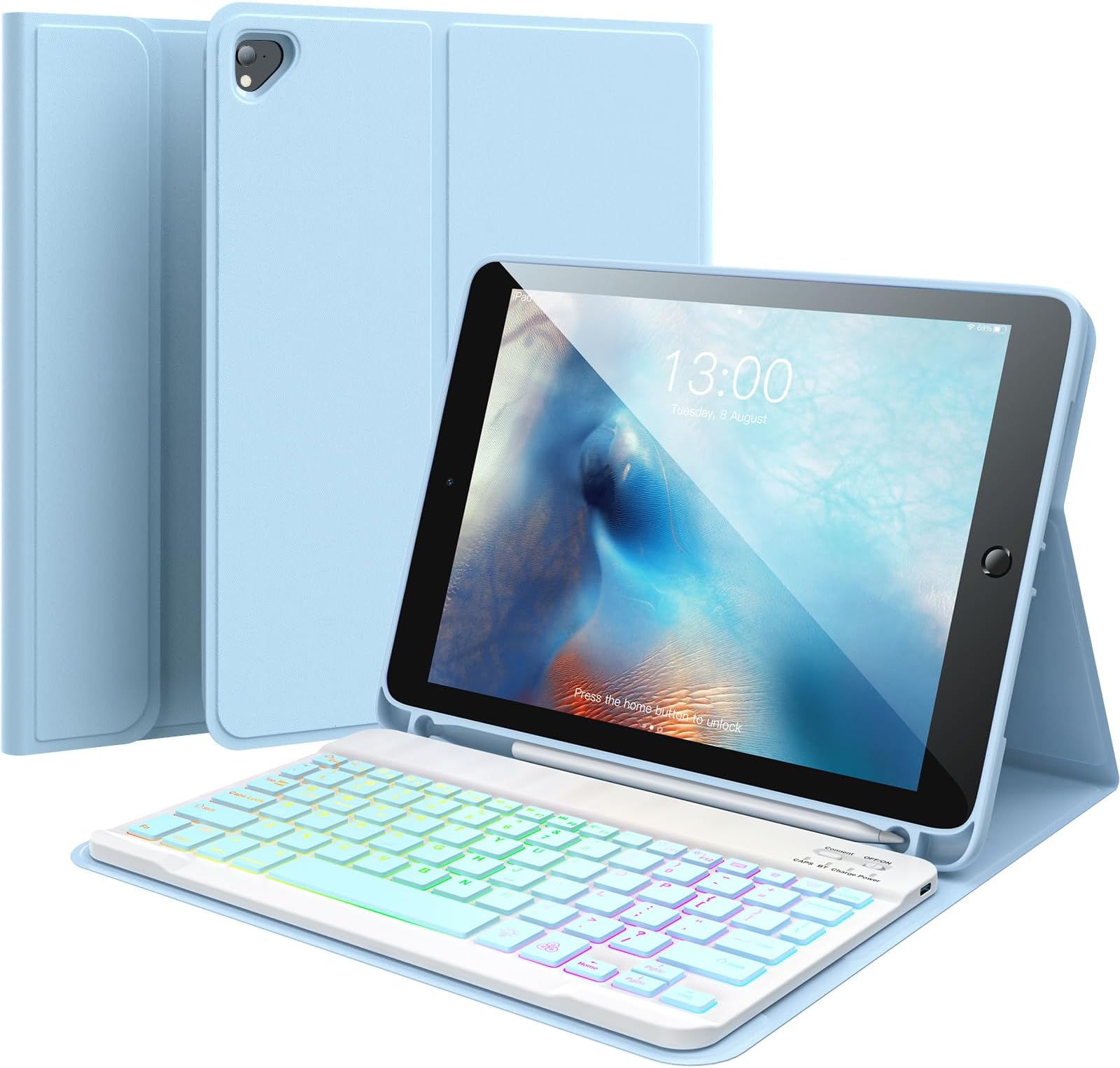 Rosbtib Custodia In PU Con Farfalla Vintage Per IPad 9.7 (6ª/5ª Gen/Air 2/Air) – Verde