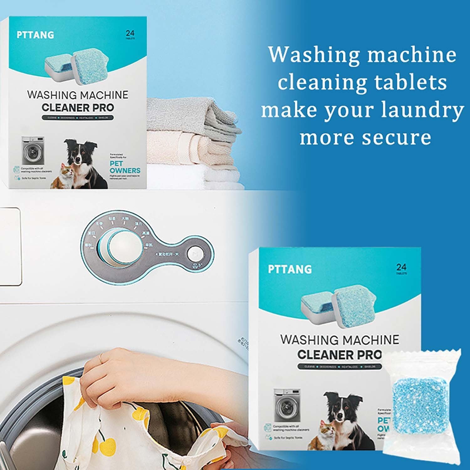 Kolina Nettoyant Machine à Laver, Kolina Nettoyant Machine A Laver Le Linge Tablet,Nettoyants Lave Linge Puissant,Facilement Les RéSidus,La Saleté Et Les Odeurs,Pour à Toutes Les Machines à Laver (48)
