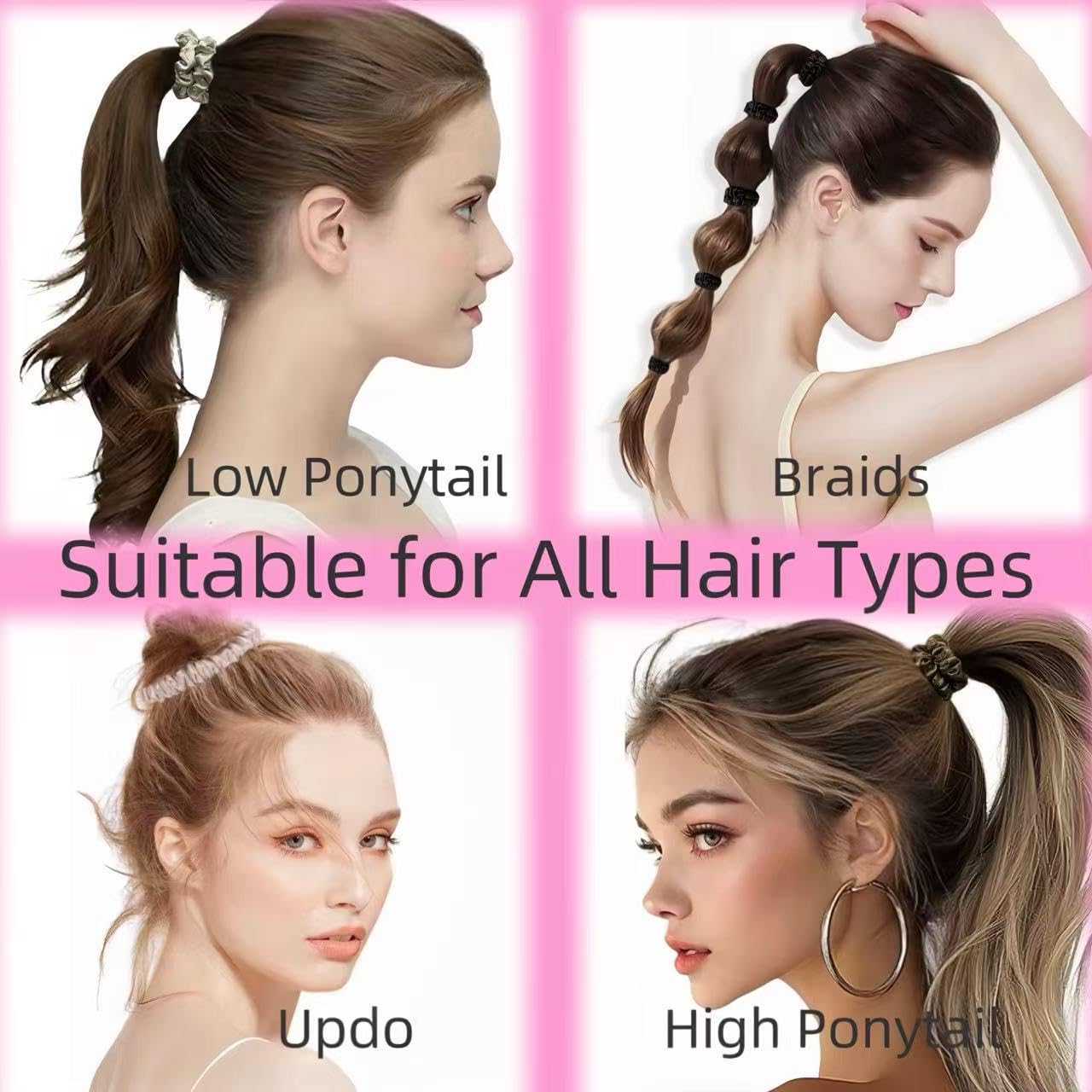 10Pcs Small Satin Hair Ties Scrunchies for Women Think Thin Hair | No Damage,Skinny Hair Elastic Bands,Thin Ponytail Holder,Soft Accessories Gift for Girls（Colorful）