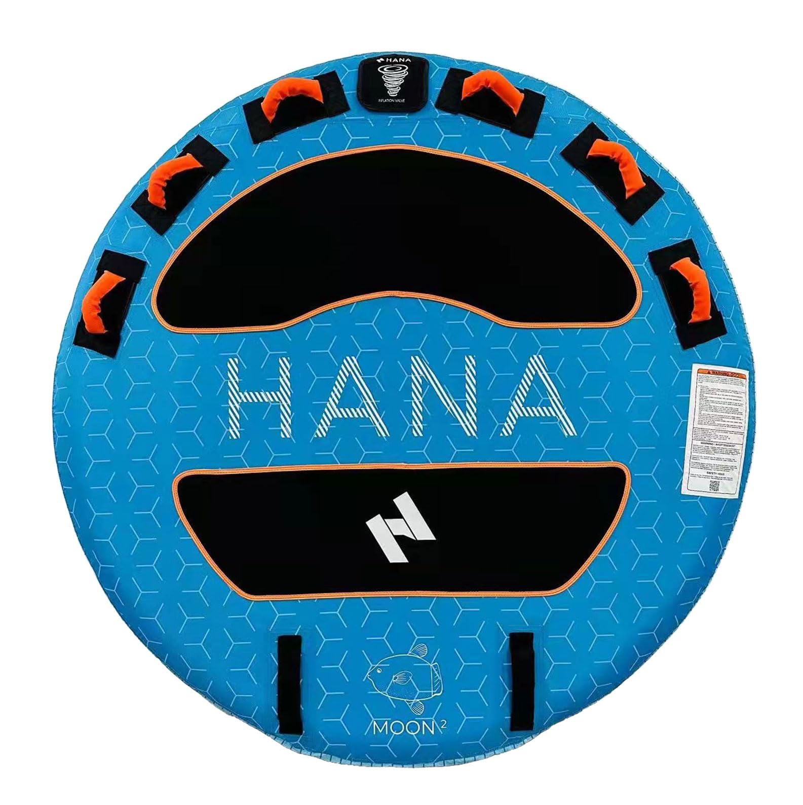HANA Moon Bouée Tractée Premium – Modèle 1, 2 ou 3 Personnes – Design Ergonomique Antienfournement – Système de Remontée Facilitée et Attache Quick Conne