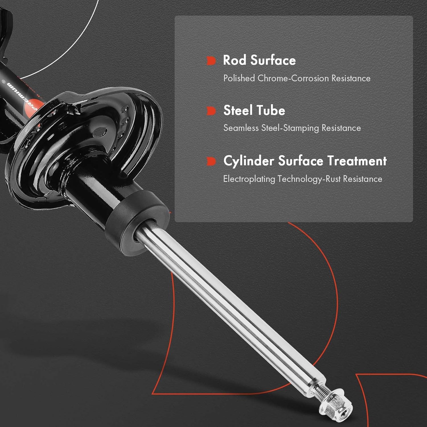 A-Premium Front Struts Compatible with Jeep Compass [2.4L] 2017-2021, 6-Speed Auto Trans - 2x Replacement Suspension Bare Strut Shock without Coil Spring