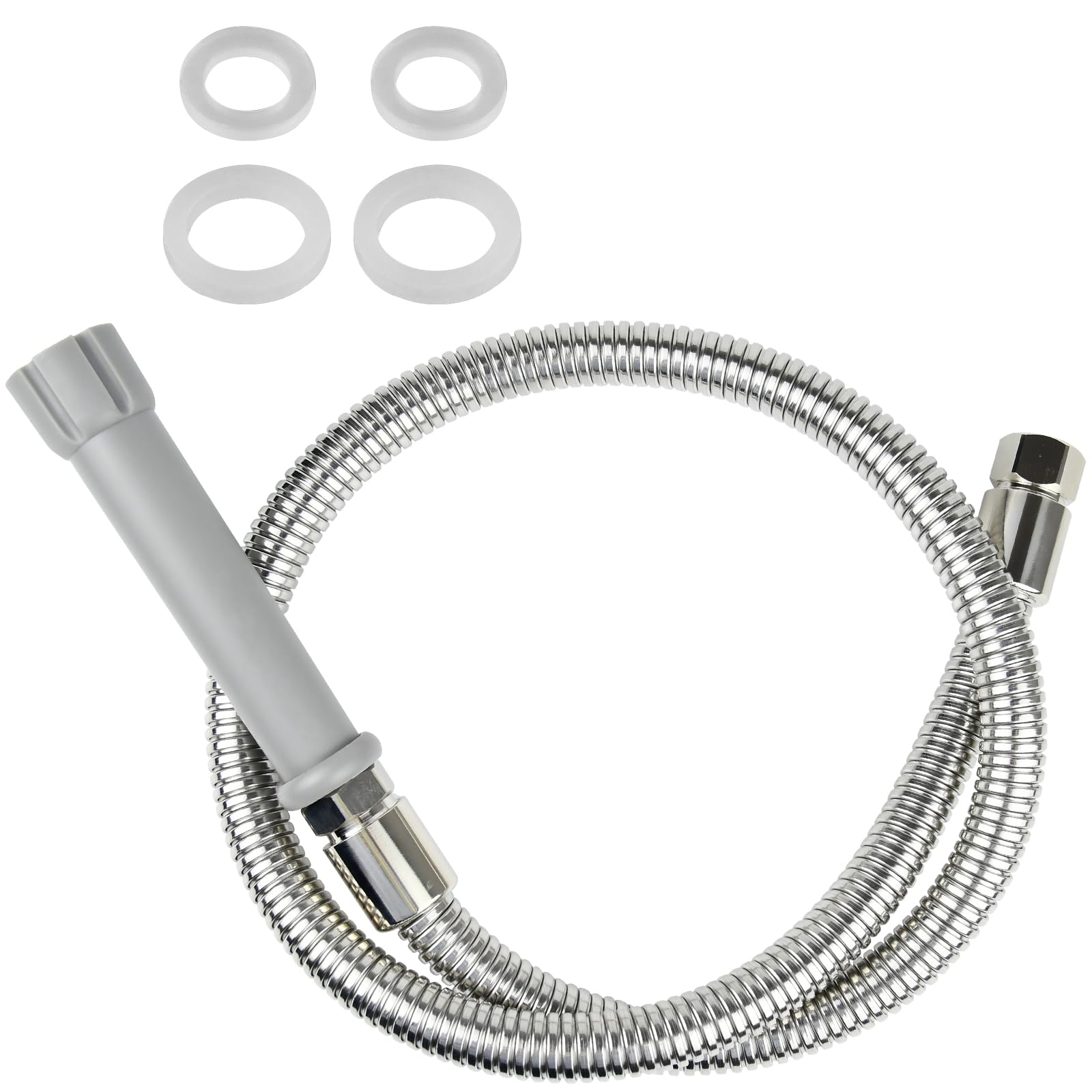 Manguera de preenjuague de repuesto B-0044-H, manguera flexible de acero inoxidable de 44 pulgadas con mango resistente al calor para accesorios de grifo de cocina
