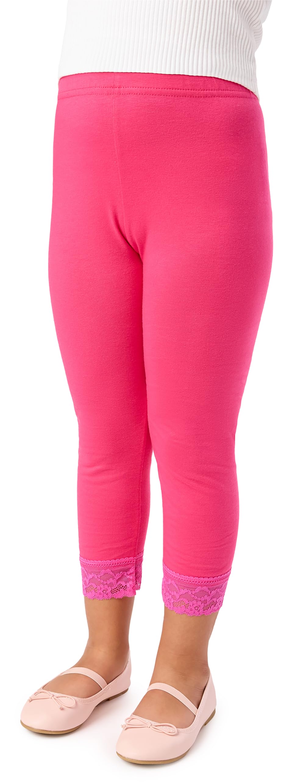 Merry Style Girl's 3/4 Leggings with Lace MS10-228(Amaranth, 4-Years)