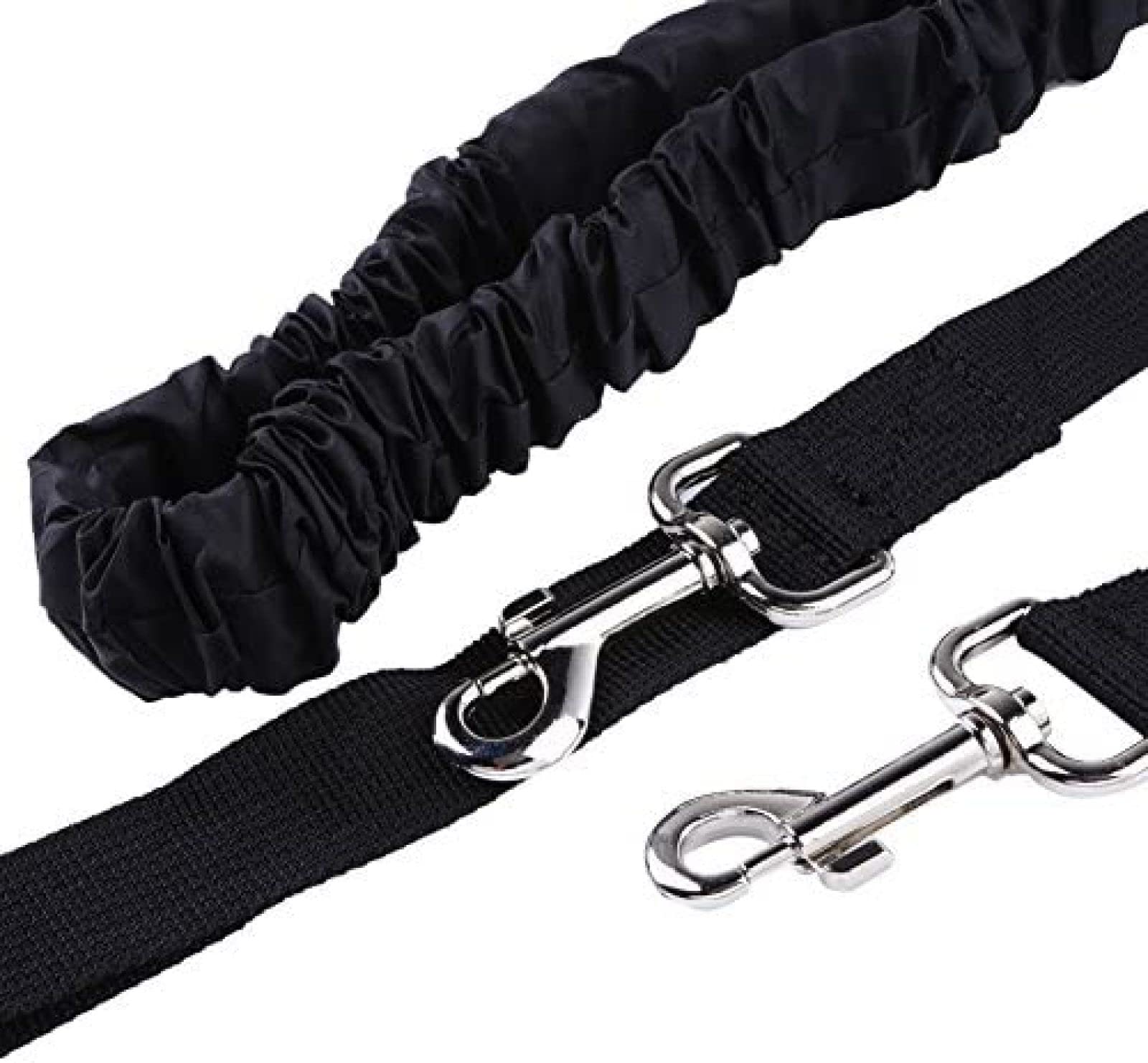 Laisse pour Chien, Laisse de Course Mains Libres pour Chien de Taille Moyenne et Petite, Ceinture de Marche, Bande réfléchissante avec 2 Pochettes