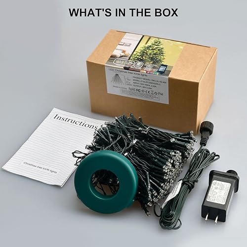 Miniatura 7 de BOLWEO Luces de árbol de Navidad, 592 luces LED de 16 líneas de luces de Navidad para árbol, 8 modos para árbol de Navidad de 8 a 10 pies,