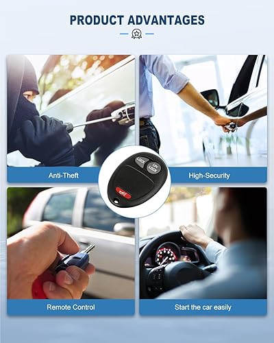 Miniatura 3 de ECCPP Reemplazo remoto de entrada sin llave para Chevy Colorado Venture para GMC Canyon Hummer H3 H3T para Isuzu i-280 i-290 I-350 i-370 Llavero