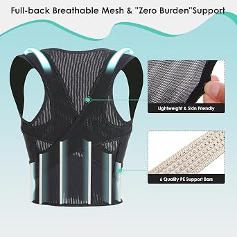 babaka Posture Corrector for Kids and Teens Adjustable Full Back Support Brace, Scoliosis, Dowagers Hump, Hunchback, Spine Corrector Boys and Girls (S)