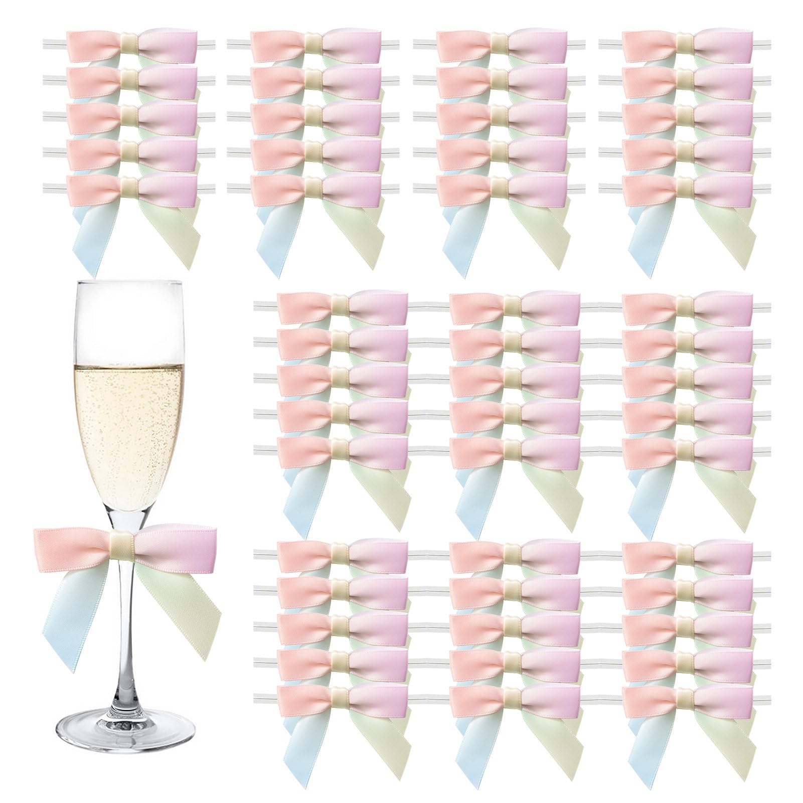 MORSUNBELA Schleifen Deko Hochzeit Kleine Geschenkschleifen Schleife Geschenk für Geburtstag Kommunion,50 Stück